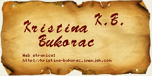 Kristina Bukorac vizit kartica